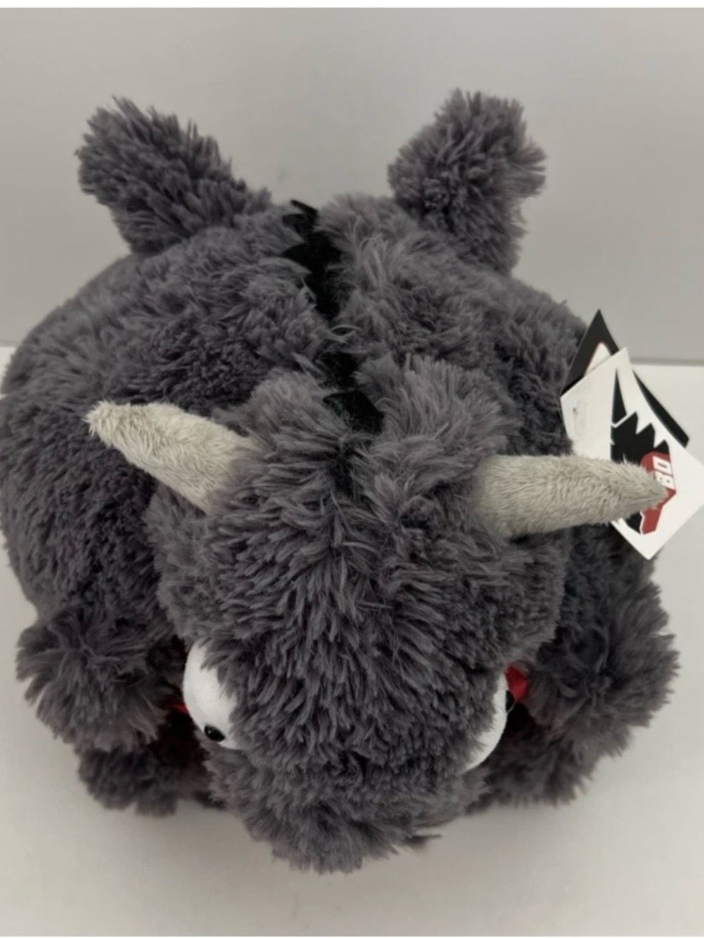 2016 Bad Dragon Duke The Dragon 8" Plush Gray Red Round RARE Stuffed Animal NWT - Picture 4 of 16